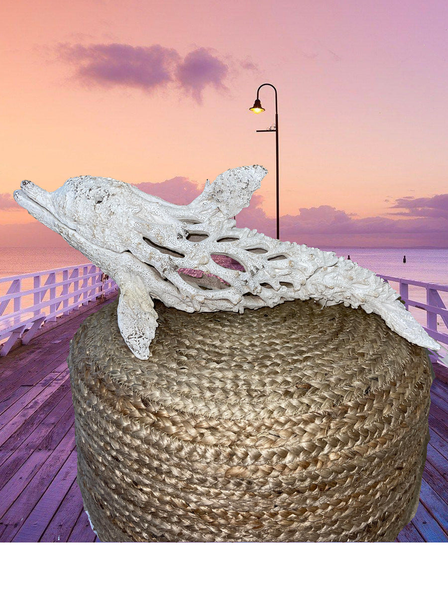 【Phil Vanderlei作ブロンズ彫刻★DOLPHIN IN CORAL】 Coral-Look Dolphin – The Captain's Wheel Decor
