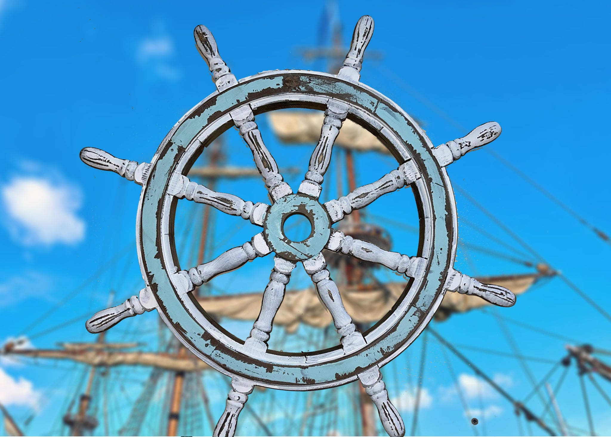 Captain's Ship Wheel - The Wooden Hare